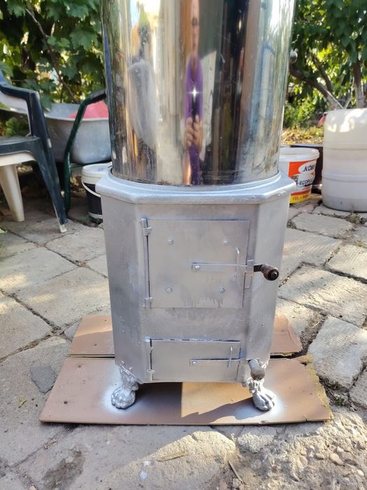 Boiler Baie pe Lemne cu Focar Capacitate 90L | Inox cu focar Recondiționat