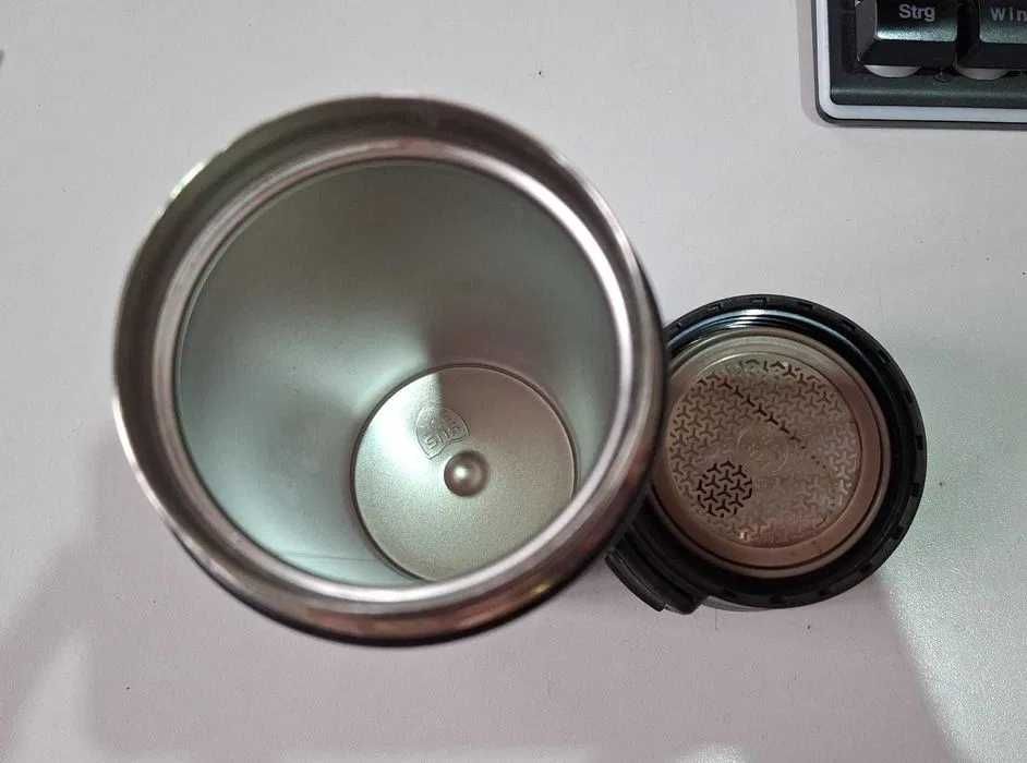 Termos inox, 380 ml, capac etans, negru