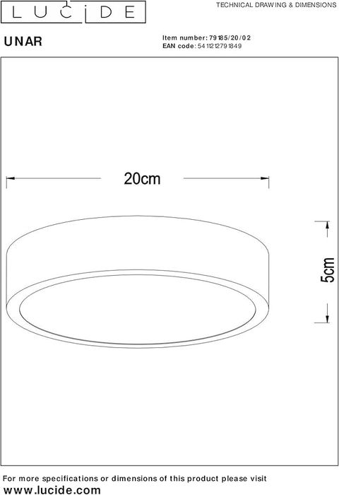 Plafonieră încastrată - Ø 20 cm - LED cu 3 trepte de reglare