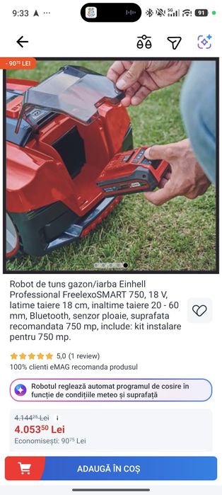 Vând robot tuns iarba