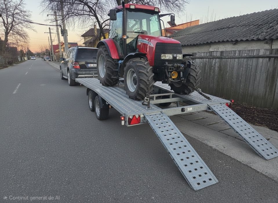Tractări auto, transport utilaje si mărfuri pe platforma