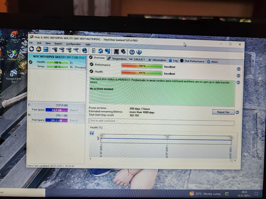 Лаптоп HP Intel pentium 1.6 GHz 4GB 1 TB