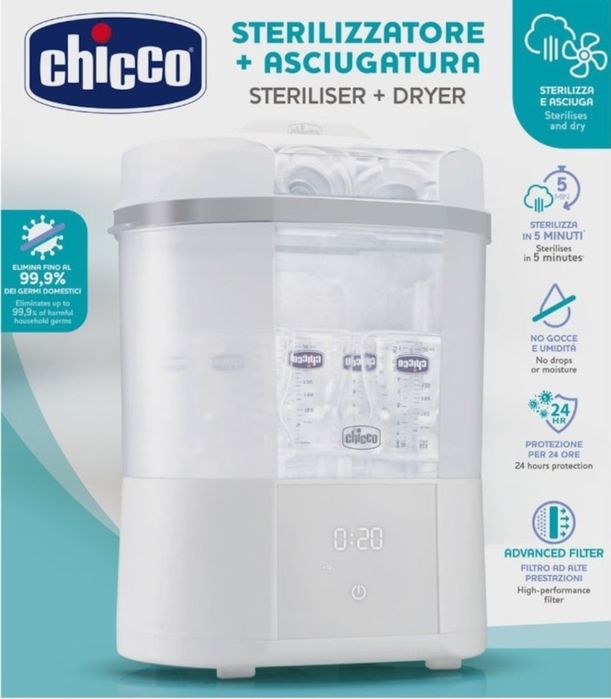 Sterilizator + Uscător Chicco 2 în 1 | Nou, sigilat