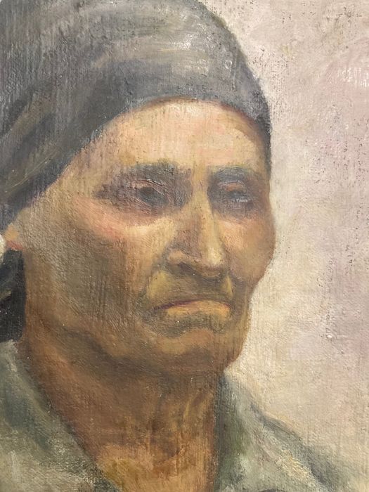 Portret de tarancă, școala Baia Mare, ulei pe pânză de sac, maghiar