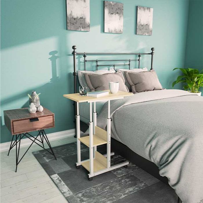 Маса с регулируема височина, компютърно бюро колела 80x 40 см н133