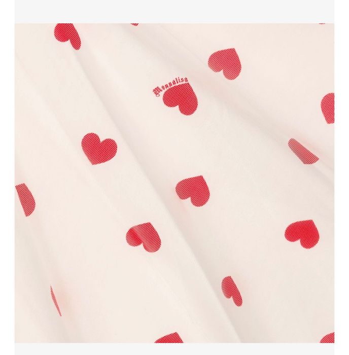 ДЕТСКОЕ Белое ПЛАТЬЕ с красными Сердечками