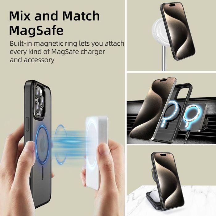 Хибриден матов калъф за iPhone 16 Pro/Max с Magsafe TECH-PROTECT