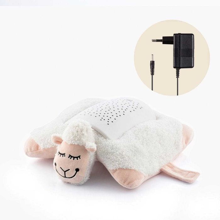 Lampa de veghe pentru copii cu proiector de stele model oaie de plus