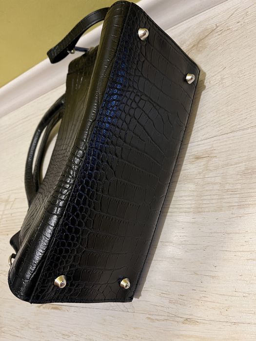 Страхотна чанта от естествена кожа Нова и малка чанта Тоска блу