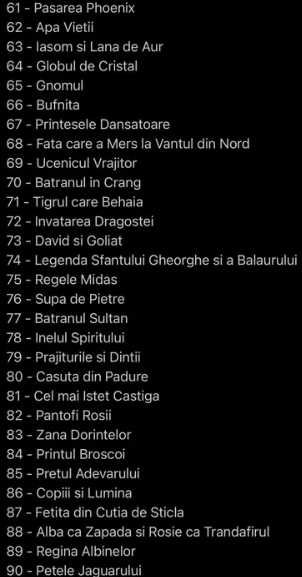 Card cu toate povestile audio (nr. 1-90 - editura litera / libertatea)