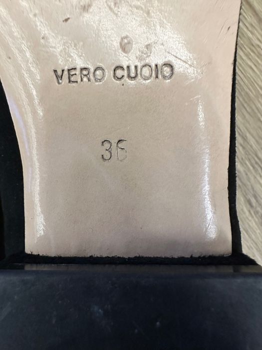 Pantofi negri piele întoarsă, fără toc Musette