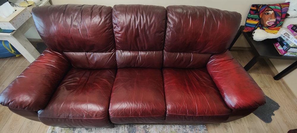Дивани от естествена  кожа двойка и тройка
