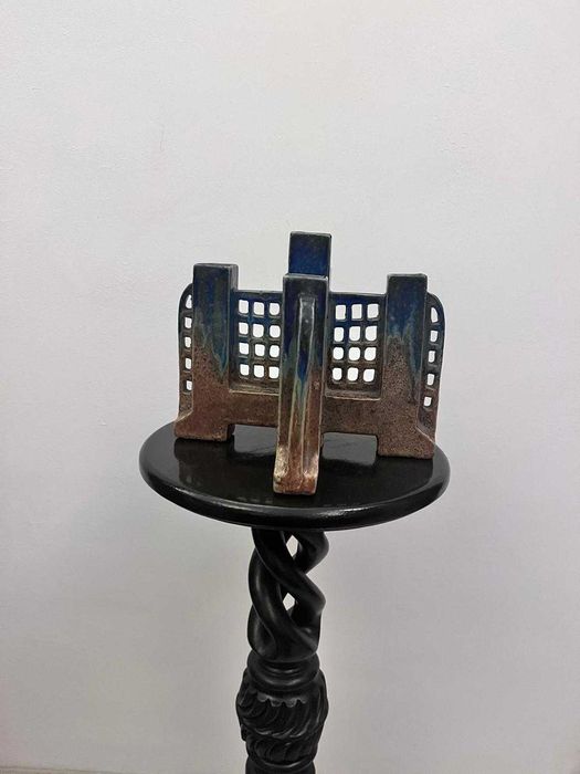 Piesa superba majolica gresie Franta semnata 5 brate bibelou bibelouri