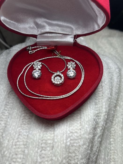 Серьги с кулоном, комплект