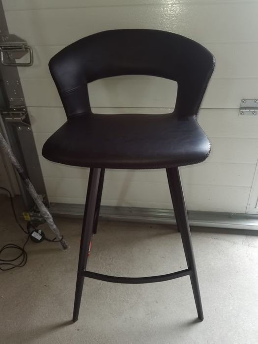 Scaun de bar în stil retro, cu spătar deschis, din piele PU
