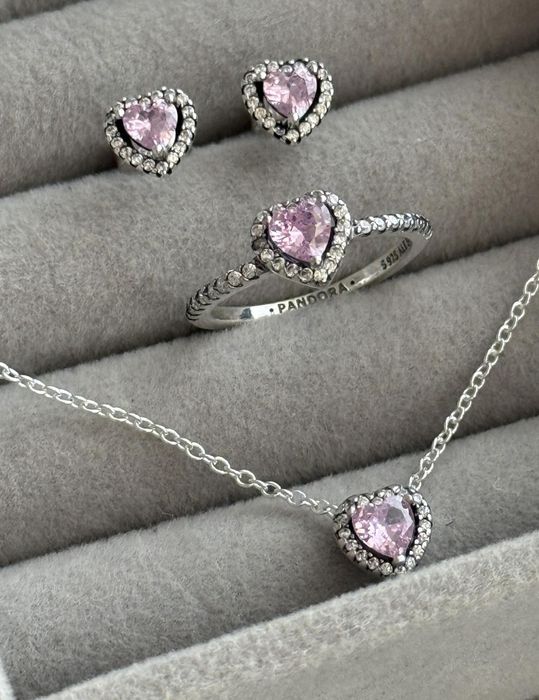Oferta ! Pandora set pink heart
