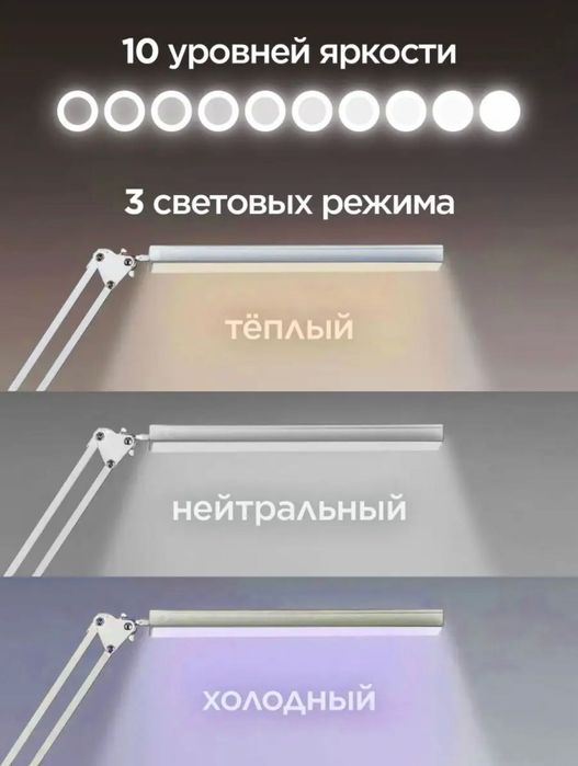 Stol LED lampasi Настольная LED лампа на струбцине