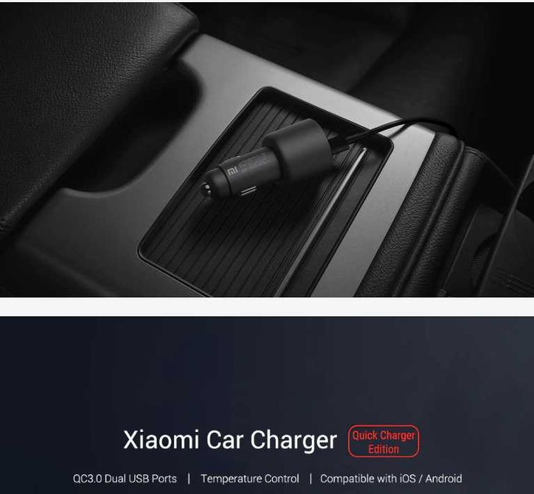 Зарядно за кола,камионType-C USB A Xiaomi Car Charger 100W 5V 3A Dual