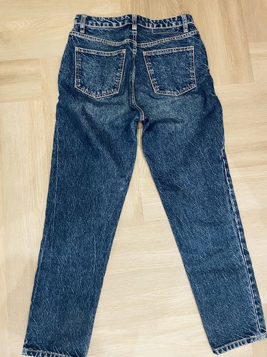 Джинсы Zara, синие, мом, плотные