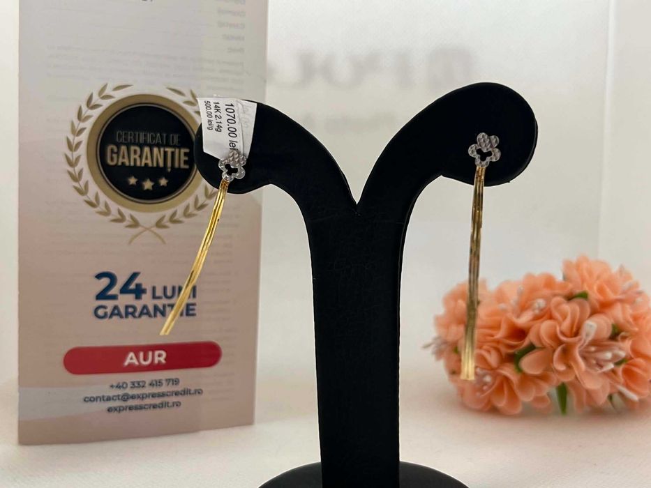 Cercei Aur 14k 2.14g (AG16 Moldova b32859.3)-Garantie 2 ani!