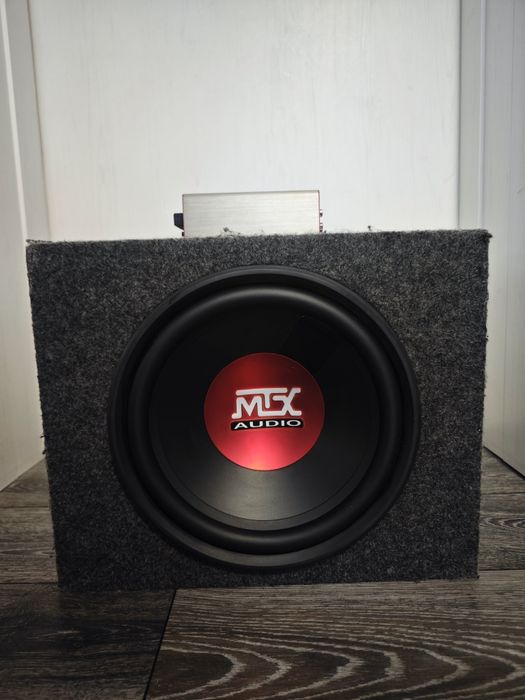 Комплект 2-канален усилвател TX2275 + subwoofer с компресираща кутия RTE12AS, 350 W Мощност RMS, 1000 W Max