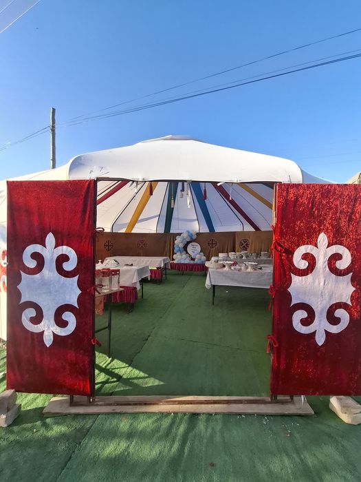 Аренда юрта! Ыдыс-аяқ! Казан! Горелка! Титан! Газон! Дождавик! ПУШКА!