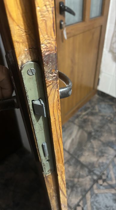 Здрава дървена врата с шарки