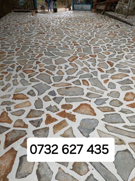 Piatră de munte pentru pavaj și placări – Material + Manoperă