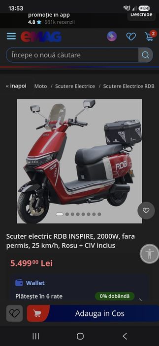 Scuter electric rdb  ,fara permis Nou!