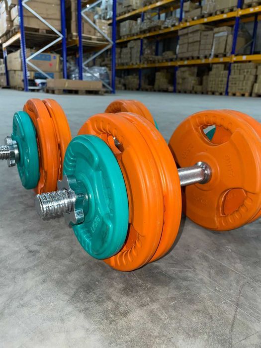 Set gantere din fontă cu înveliș din cauciuc 30 kg - 2 x 15kg