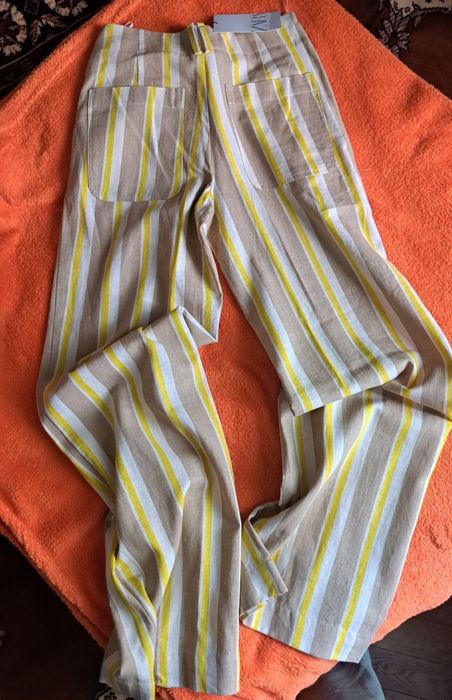 Zara: Pantaloni noi de in cu dungi, stil blugi