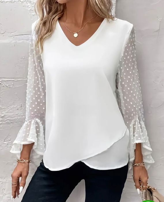 Bluză damă albă elegantă