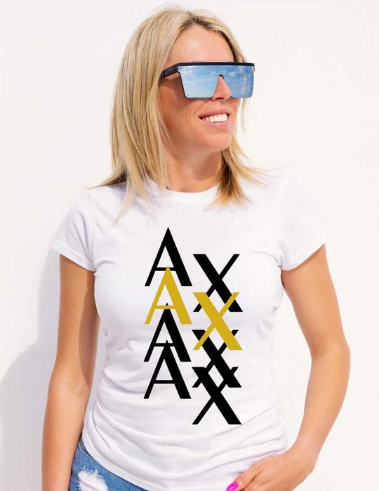 Дамски тениски Arma.ni Ex.change , бяла тениска с къс ръкав , различни цветове XS-3XL