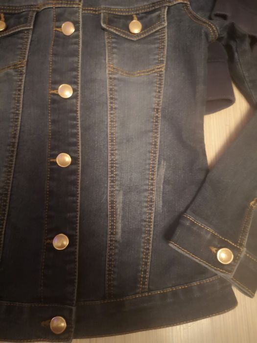 Geaca blugi, hanorac fermoar, fete, 9, 10, 11, 12 ani,  140 - 146- 152