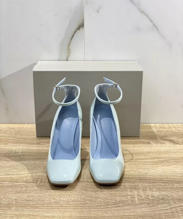 Сини лачени обувки 37/38номер естествена кожа ток официални ежедневни