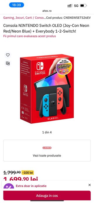 Consola NINTENDO Switch OLED (Joy-Con Neon Red/Neon Blue)!