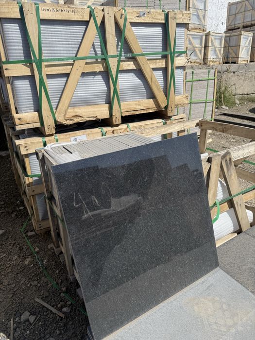 Чёрный Гранит полированный термообработанной