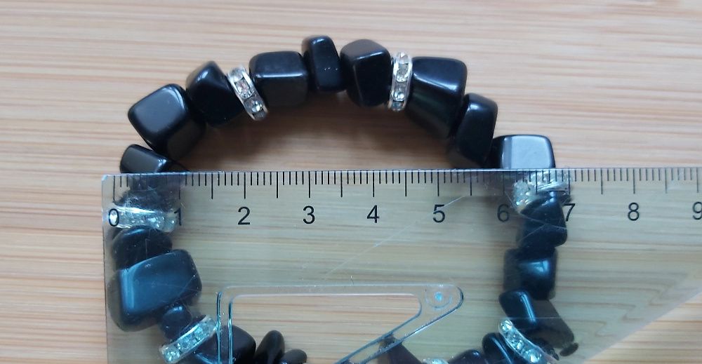 Черен Oникс Eстествен камък гривна-уникат Бижу Камъкът на Клеопатра