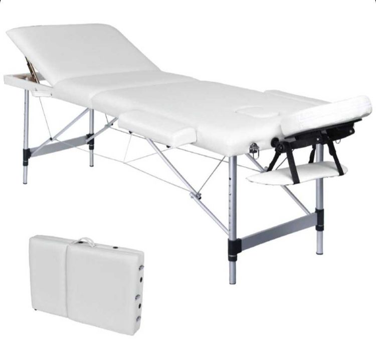 трисекторна козметична масажна кушетка дървена черна  масажно легло