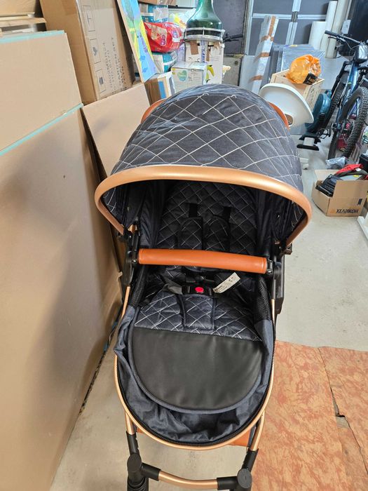 Бебешка количка 3 в 1, синьо