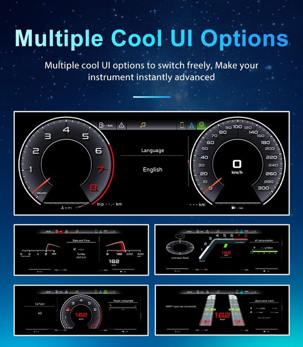 Ceasuri digitale Audi A1,A3,A4,A5,A6,A7,Q3,Q5,Q7 ,TT cu functia carplay!