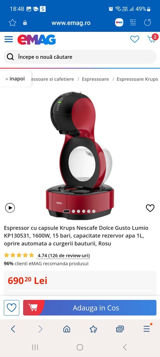 Emag dolce clearance gusto