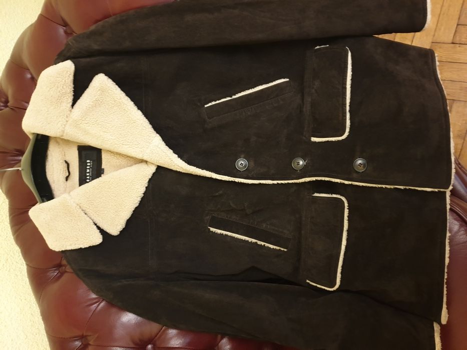 Geaca din piele imblanita OAKWOOD France _ NOUA_ Palton