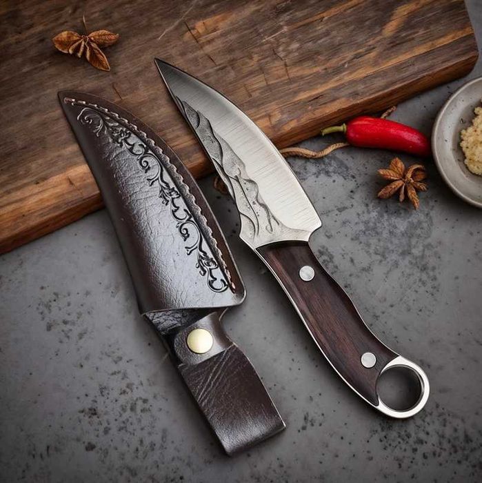 Cutit vanatoare B-SQUL EXPEDITION® 21.5 cm, lama 11.5 cm, teaca piele, full control