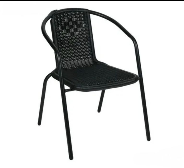 Маса със стъклен плот, метални крака, черна, 70см