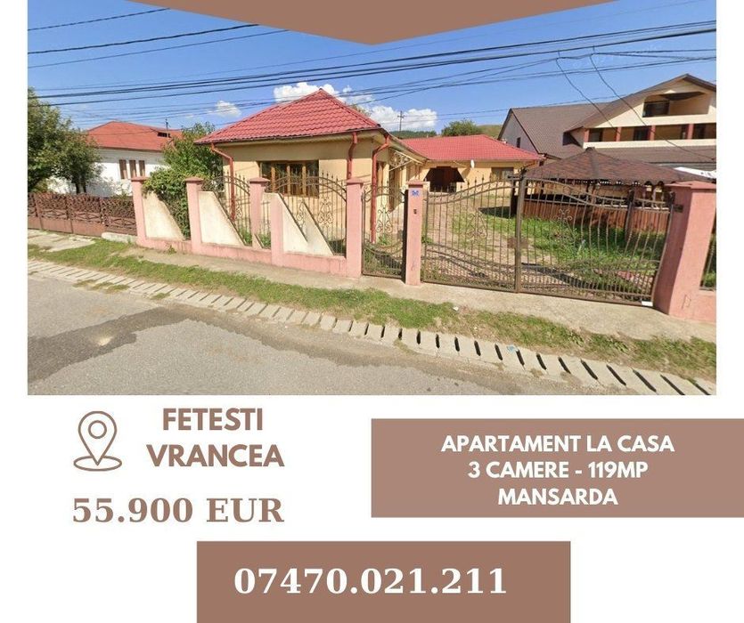 Casa P - 160 mp + Teren-600 mp, Sat. Fetesti - Vrancea