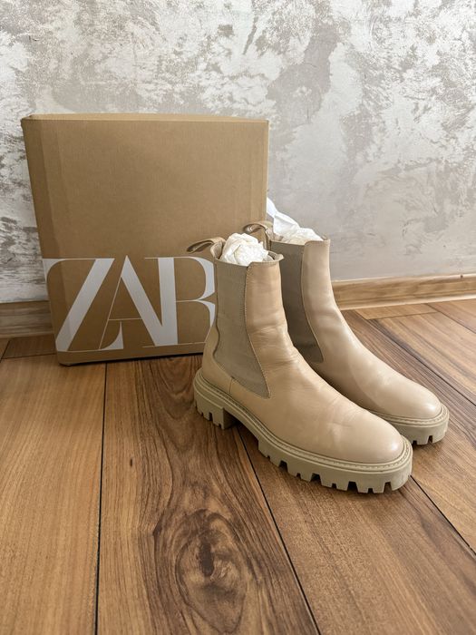 Кожени ботуши ZARA - Chelsea