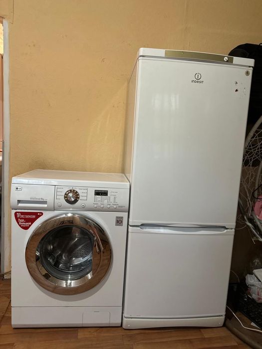 Холодильник Indesit стиралка LG 6кг