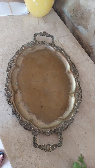 Поднос с дръжки от месинг