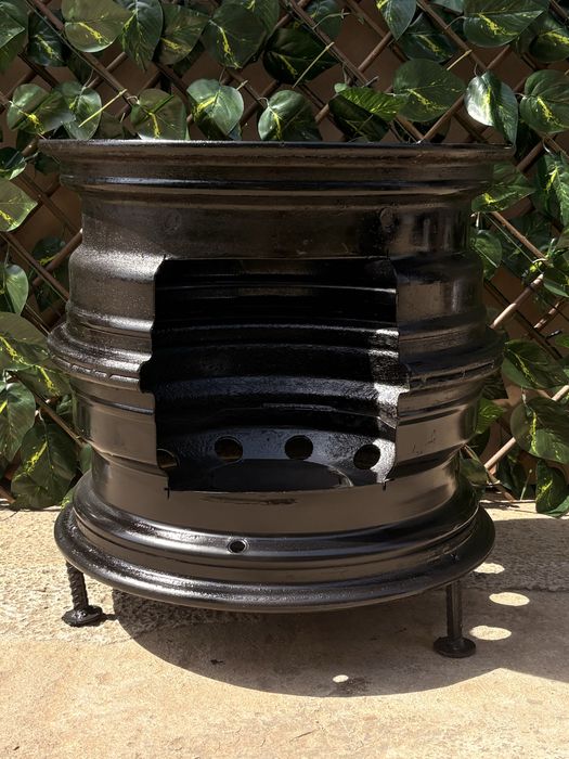 Soba din janta de masina pt gratar , fara usa, lucioasa